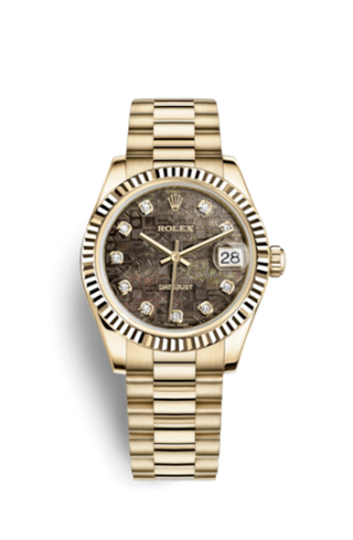 Rolex - 178278-0057  Datejust 31 Yellow Gold Fluted / President / Black MOP Computer