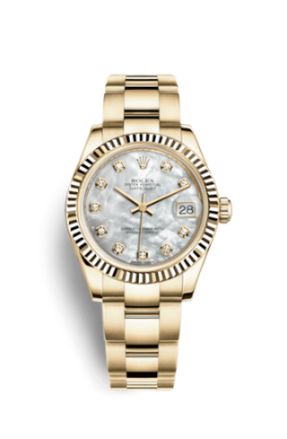 Rolex - 178278-0067  Datejust 31 Yellow Gold Fluted / Oyster / MOP