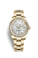 Rolex Datejust 31 Yellow Gold Fluted / President / Paved Roman (178278-0067)