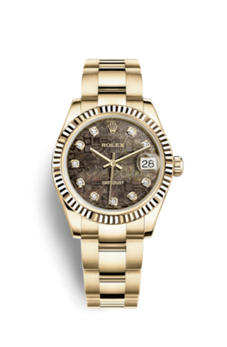 Rolex - 178278-0075  Datejust 31 Yellow Gold Fluted / Oyster / Black MOP Computer