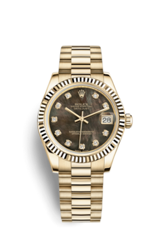 Rolex - 178278-0111  Datejust 31 Yellow Gold Fluted / President / Black MOP