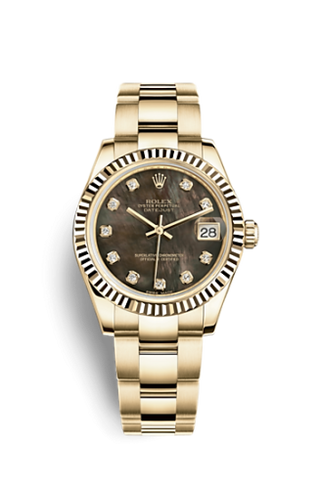 Rolex - 178278-0113  Datejust 31 Yellow Gold Fluted / Oyster / Black MOP