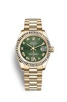 Rolex Datejust 31 Yellow Gold Fluted / Oyster / Champagne Floral (178278-0120)