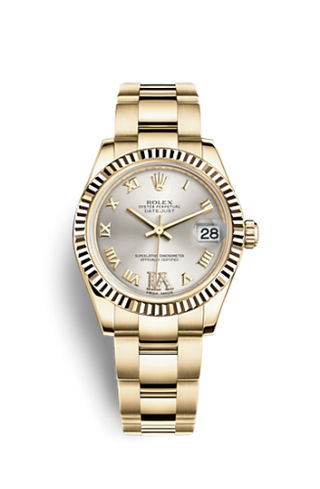 Rolex - 178278-0126  Datejust 31 Yellow Gold Fluted / Oyster / Silver Roman