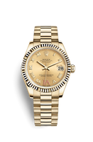 Rolex Datejust 31 Stainless Steel/ Yellow Gold / Domed / Black MOP / Jubilee (178278-0128)