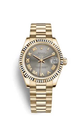 Rolex - 178278-0130  Datejust 31 Yellow Gold Fluted / President / Steel Roman