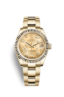 Rolex Datejust 31 Yellow Gold Fluted / Oyster / Silver Roman (178278-0137)