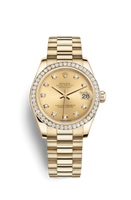 Rolex Datejust 31 Rolesor Yellow Fluted Diamond / Jubilee / Black (178288-0007)