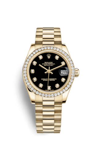 Rolex - 178288-0011  Datejust 31 Yellow Gold Diamond / President / Black Diamond