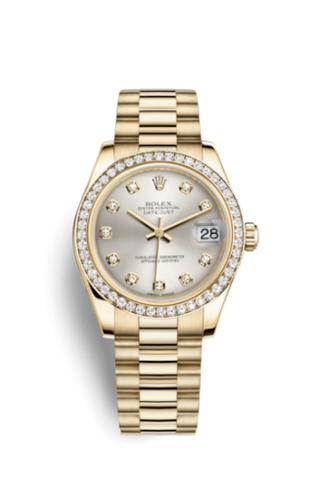 Rolex - 178288-0012  Datejust 31 Yellow Gold Diamond / President / Silver Diamond