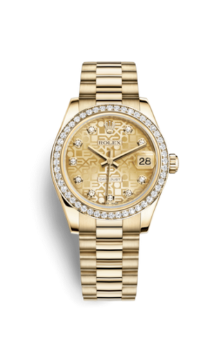 Rolex - 178288-0021  Datejust 31 Yellow Gold Diamond / President / Champagne Computer