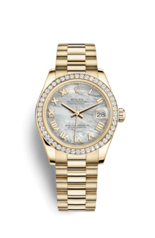 Rolex - 178288-0025  Datejust 31 Yellow Gold Diamond / President / MOP Roman