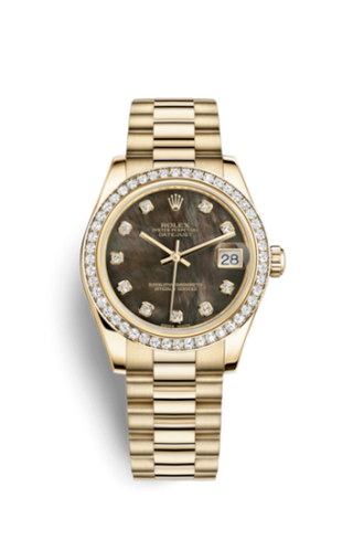 Rolex - 178288-0045  Datejust 31 Yellow Gold Diamond / President / Black MOP