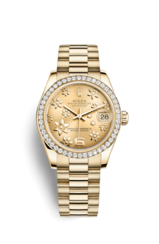 Rolex - 178288-0049  Datejust 31 Yellow Gold Diamond / President / Champagne Floral