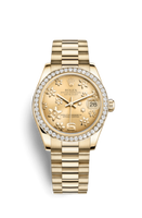 Rolex Datejust 31 Rolesor Yellow Fluted Diamond / Oyster / MOP Roman (178288-0049)