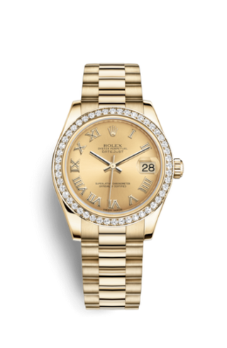 Rolex - 178288-0051  Datejust 31 Yellow Gold Diamond / President / Champagne Roman