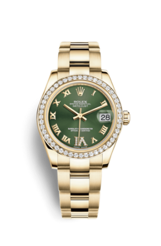 Rolex - 178288-0055  Datejust 31 Yellow Gold Diamond / Oyster / Olive Roman