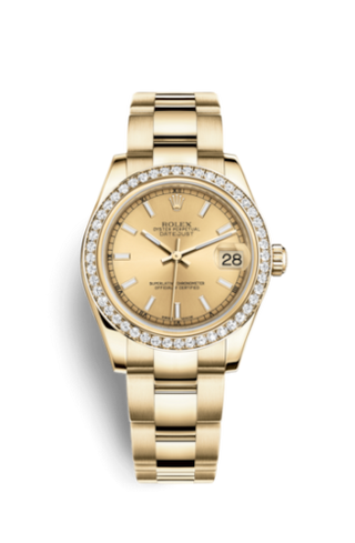 Rolex - 178288-0059  Datejust 31 Yellow Gold Diamond / Oyster / Champagne