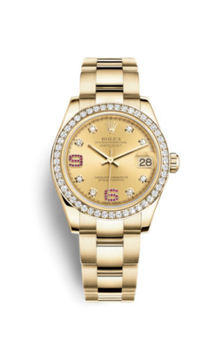 Rolex - 178288-0062  Datejust 31 Yellow Gold Diamond / Oyster / Champagne Diamonds Rubies