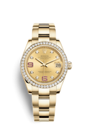 Rolex Datejust 31 Rolesor Everose Domed / Oyster / Black Diamond (178288-0062)