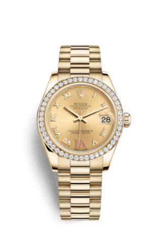 Rolex - 178288-0064  Datejust 31 Yellow Gold Diamond / President / Champagne Roman