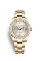 Rolex Datejust 31 White Gold Fluted / President / Dark Rhodium Floral (178288-0067)