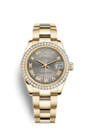 Rolex Datejust 31 Stainless Steel Domed Diamond / Oyster / Black - Roman (178288-0085)