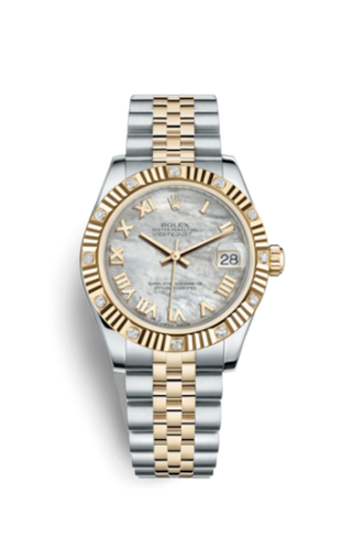 Rolex - 178313-0002  Datejust 31 Rolesor Yellow Fluted Diamond / Jubilee / MOP Roman