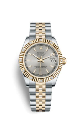 Rolex - 178313-0013  Datejust 31 Rolesor Yellow Fluted Diamond / Jubilee / Silver