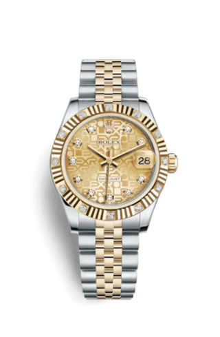 Rolex - 178313-0030  Datejust 31 Rolesor Fluted Diamond / Jubilee / Champagne Computer