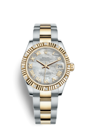 Rolex - 178313-0033  Datejust 31 Rolesor Yellow Fluted Diamond / Oyster / MOP Roman