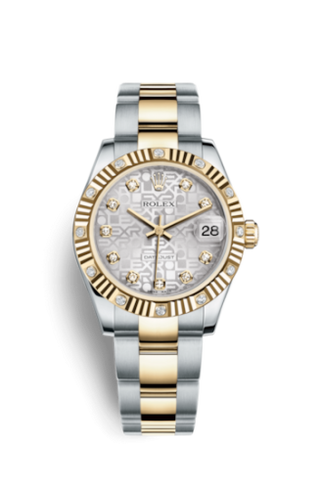 Rolex - 178313-0034  Datejust 31 Rolesor Fluted Diamond / Oyster / Silver Computer