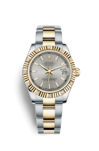 Rolex - 178313-0038  Datejust 31 Rolesor Yellow Fluted Diamond / Oyster / Silver