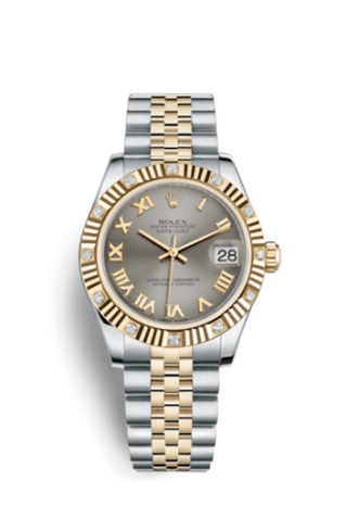 Rolex - 178313-0070  Datejust 31 Rolesor Yellow Fluted Diamond / Jubilee / Steel Roman