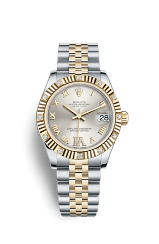 Rolex - 178313-0074  Datejust 31 Rolesor Fluted Diamond / Jubilee / Silver Roman