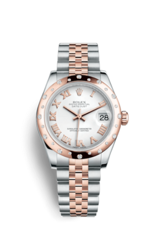 Rolex - 178341-0001  Datejust 31 Rolesor Everose Domed Diamond / Jubilee / White Roman