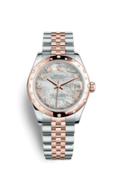 Rolex Datejust 31 Rolesor Everose Domed Diamond / Oyster / Chocolate Roman (178341-0005)