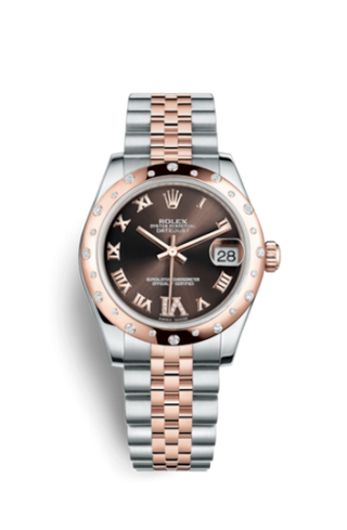 Rolex - 178341-0009  Datejust 31 Rolesor Everose Domed Diamond / Jubilee / Chocolate Roman