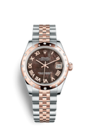 Rolex Datejust 31 Rolesor Everose Domed Diamond / Jubilee / Black Diamond (178341-0027)