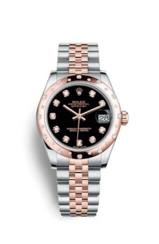 Rolex - 178341-0030  Datejust 31 Rolesor Everose Domed Diamond / Jubilee / Black Diamond