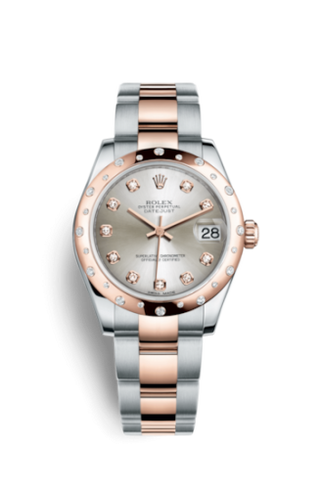 Rolex - 178341-0033  Datejust 31 Rolesor Everose Domed Diamond / Oyster / Silver Diamond