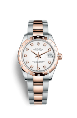 Rolex - 178341-0037  Datejust 31 Rolesor Everose Domed Diamond / Oyster / White Diamond