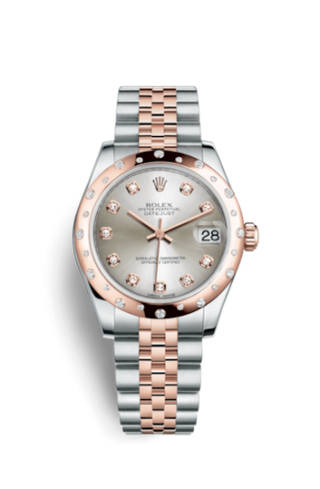 Rolex - 178341-0046  Datejust 31 Rolesor Everose Domed Diamond / Jubilee / Silver Diamond