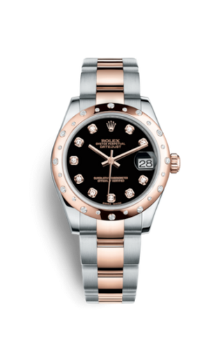 Rolex - 178341-0054  Datejust 31 Rolesor Everose Domed Diamond / Oyster / Black Diamond