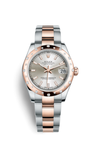 Rolex - 178341-0058  Datejust 31 Rolesor Everose Domed Diamond / Oyster / Silver