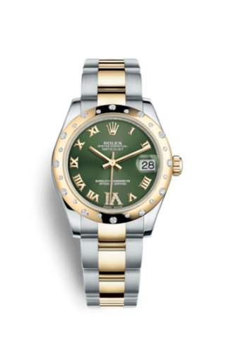 Rolex - 178343-0001  Datejust 31 Rolesor Yellow Domed Diamond / Oyster / Olive Green Roman