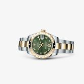 Rolex - 178343-0001  Datejust 31 Rolesor Yellow Domed Diamond / Oyster / Olive Green Roman