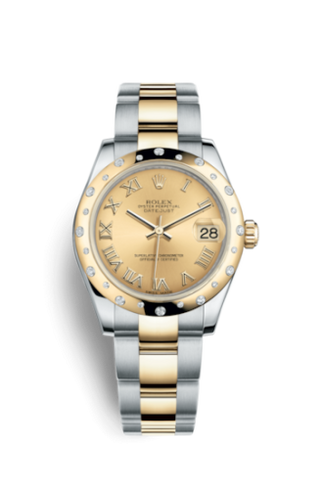 Rolex - 178343-0005  Datejust 31 Rolesor Yellow Domed Diamond / Oyster / Champagne Roman