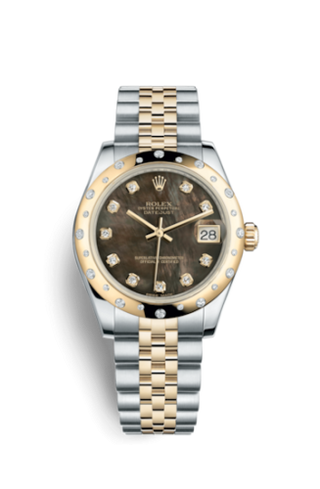 Rolex - 178343-0010  Datejust 31 Rolesor Yellow Domed Diamond / Jubilee / Black MOP