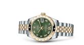 Rolex - 178343-0011  Datejust 31 Rolesor Yellow Domed Diamond / Jubilee / Olive Roman